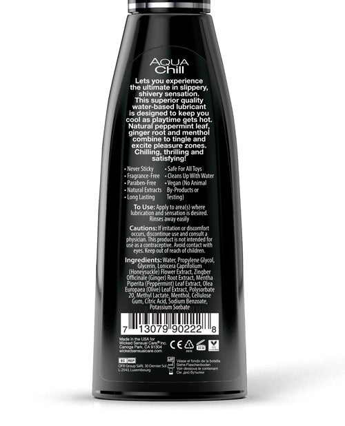 Wicked Sensual Care Aqua Chill Water Based Cooling Lubricant - 4 oz