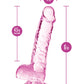 Blush Large Dildo | Rose 6" Big Dildo | Crystalline Dildo Suction Cup Dildo | Best Dildo