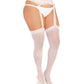 Sheer Suspender Pantyhose - White QN