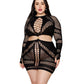 Seamless Chemise w/Gold Ring Detail - Black QN