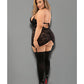 Euphoria Halter Zipper Chemise w/Garters, G-String & Hose Black QN