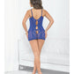 Keyhole Back Lace & Mesh Chemise Indigo MD