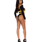 Leather Harness w/Adjustable Buckle Straps and Front Velcro Buckle Closure - Yellow 34