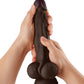 Shaft Model A Realistic Dildo | Mahogany Flexskin Silicone Dildo | 10.5" Big Dildo with Balls