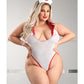 Play Pulse Check Collared Teddy w/Open Back, Pleated Skirt, Medic Hat & Pasties Red/White 1X/2X