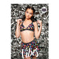 Vibes Why U Trippin Skater Skirt Black L/XL
