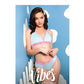 Vibes Fresh Halter Bralette & Booty Short Light Blue L/XL