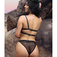 Vibes Bad Bitch One Shoulder Bling Bralette & Panty Black S/M