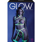 Glow Black Light Embroidered Harness Bra, Leg Garterbelt & G-String Neon Chartreuse L/XL