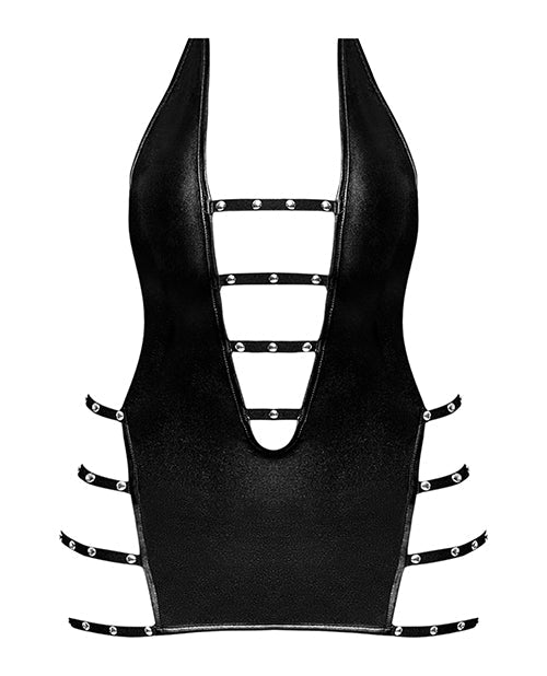Lust Portia Mini Dress w/Plush Elastic Strapping Black S/M