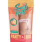 Sweet Treats Crotchless Thong w/Wicked Sensual Care Peach Lube - White S/M