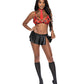 Dress Up Study Abroad Top, Skirt & Tie Red/Black L/XL