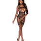 Seamless Halter Merry Widow w/Thigh Cuffs Black O/S