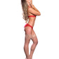 Risque Business Cupless Bra & Crotchless Panty Red S/M