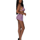 Girl Next Door Strappy Bralette w/Flirty Thong Skirt Lilac S/M