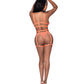 Rude Awakening Bralette, Thigh High Garter & Cheeky Panty Orange S/M