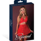 Sugar High Bralette w/Garter & Panty 3 pc Set - Red S/M
