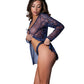 Hazy Dayz Butterfly Blacklight Reflective Tie Front Top & Thong 2 pc Set - Black Multi L/XL