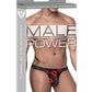 Kiss Me Stretch Mesh Micro Thong V Blk/Rd L/XL