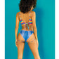 Rainbow Top & Strappy Micro Mini Shorts Chambray Prints L/XL