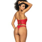Wet Look Two In One Babydoll Red SM