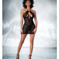 Shadow Stripe Halter Underwire Babydoll & G-String Black XL