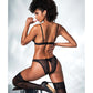 Mesh Cut Out Top & Crotchless Panty Black S/M