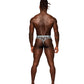 Sheer Prints Mesh Poly Spandex Thong Optical L/XL