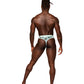 Sheer Prints Mesh Poly Spandex Thong Flamingo S/M