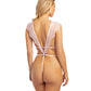 Imani Eyelash Lace Soft Cup High Leg Teddy Pink Tulle L/XL