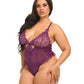 Katana Mesh & Lace Teddy - Purple 1X/2X