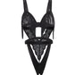 Annika Open Cup Teddy w/Fringe Detail - Black L/XL