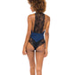 Claribel Ribbed Jersey Romper Estate Blue/Black L/XL