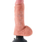 King Cock 8" Big Dildo | Vibrating Dildo With Balls | Flesh Suction Cup Dildo | Large Dildo