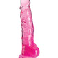 King Cock Large Dildo | Clear 8" Big Dildo with Balls | Pink Dildo | Suction Cup Dildo