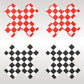 Peekaboos Off the Wall Checkered Pasties - 2 Pairs 1 Black/1 Red