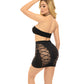 Pink Lipstick Hold on Tight Halter Bra & Skirt Black O/S