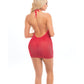 Pink Lipstick Love Bite Plunge Halter Dress Red O/S