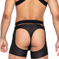Master Chaps w/Hook & Ring Closure & Rear Cut Out (Thong Not Included) - Black XL