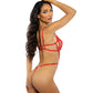 Baroque Heart Embroidered Lace Teddy - Red SM