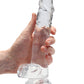 Shots RealRock Realistic Dildo | Clear 8" Big Dildo with Balls | Transparent Suction Cup Dildo