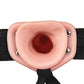 Shots RealRock 8" Vibrating Hollow Strap On W/O Balls - Flesh