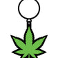 Wood Rocket Weed Pot Leaf Keychain - Green